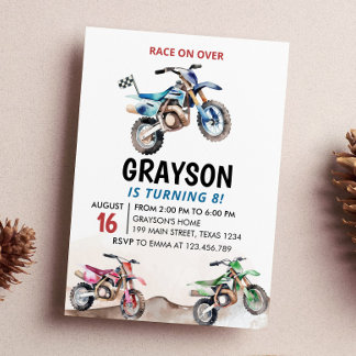 Dirt Bike Birthday Einladung Racing Motorrad