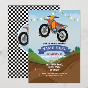 Dirt Bike Birthday Einladung zum Reiten Schlammspu