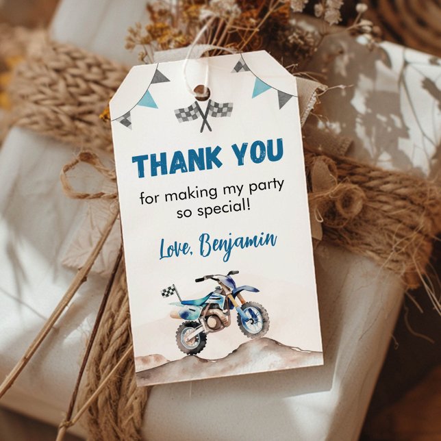 Dirt Bike Birthday Party Thank You Geschenkanhänger (Von Creator hochgeladen)
