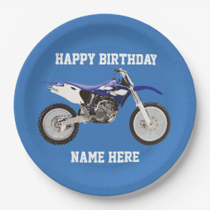 Dirt Bike Blue Birthday Sport Paper Teller