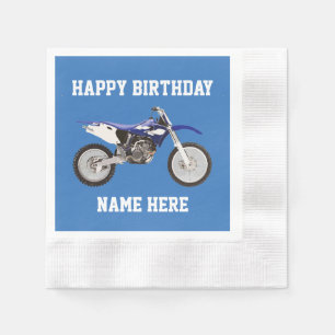 Dirt Bike Blue Birthday Sport Paper Teller Serviette