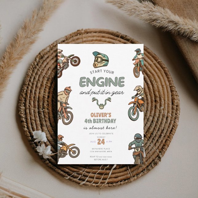 Dirt bike boy 4th birthday einladung (Von Creator hochgeladen)