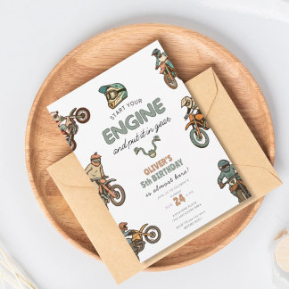 Dirt bike boy 5th birthday einladung