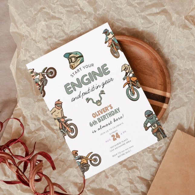 Dirt bike boy 6th birthday einladung (Von Creator hochgeladen)