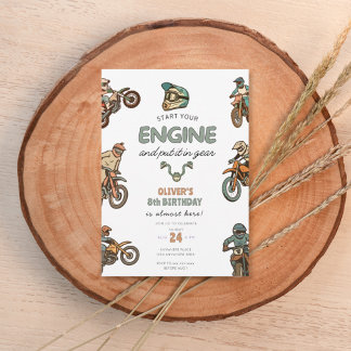 Dirt bike boy 8th birthday einladung