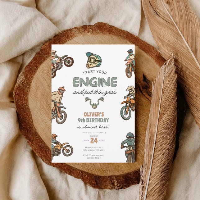 Dirt bike boy 9th birthday einladung (Von Creator hochgeladen)