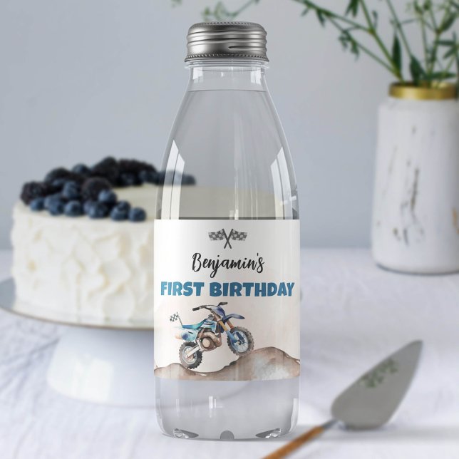 Dirt Bike Boy Birthday Party Water Bottle Labels Wasserflaschenetikett (Von Creator hochgeladen)