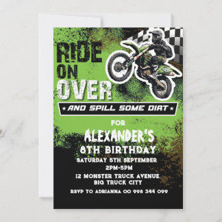 Dirt Bike Boy Green 2. 3. 6. 7. 9. Einladung