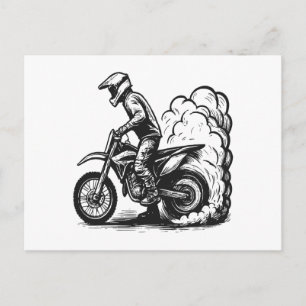 Dirt Bike Burnout Feiertagspostkarte
