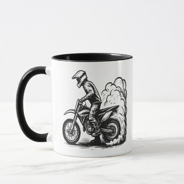 Dirt Bike Burnout Tasse (Links)
