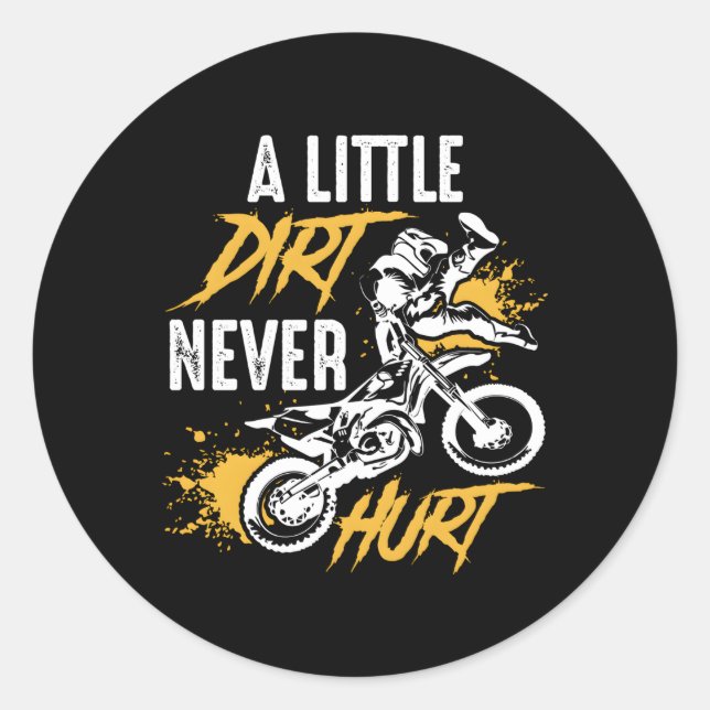 Dirt Bike Dirt Hurt Motocross Runder Aufkleber (Vorderseite)