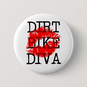 Dirt Bike Diva Motocross Knopf Button