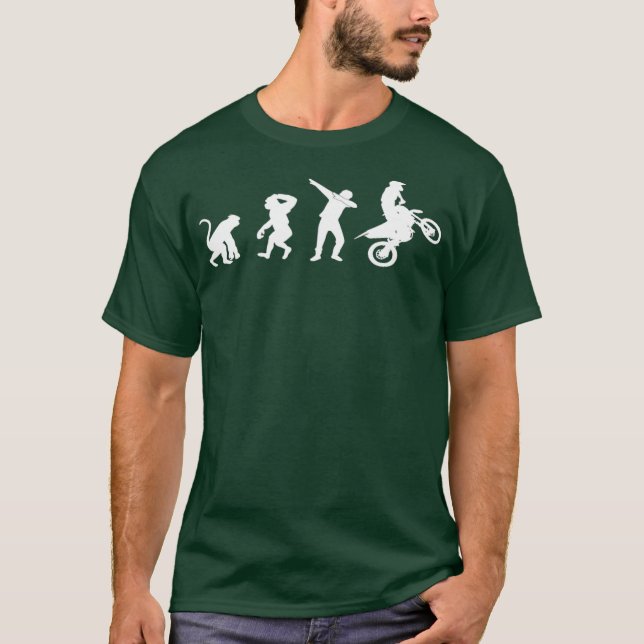 Dirt Bike Evolution Dab Dance Motocross Affe T-Shirt (Vorderseite)
