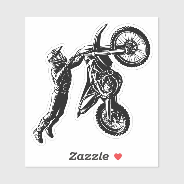 Dirt Bike Fahrer Aufkleber (Blatt)