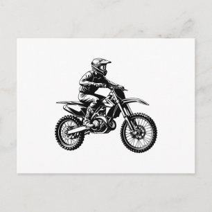 Dirt Bike Fahrer Feiertagspostkarte