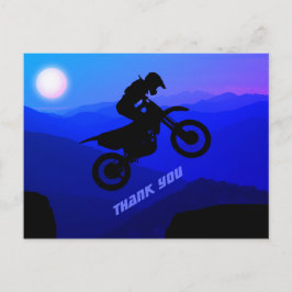 Dirt Bike Full Moon Night Ride Motocross Vielen Da Postkarte