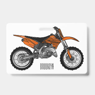 Dirt-Bike-Geländemotorrad / Motocross-Cartoon Ausweis