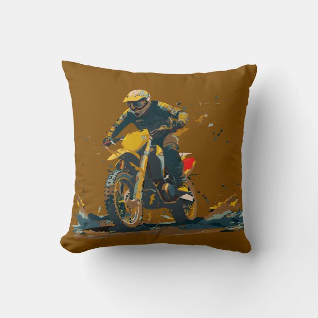 Dirt Bike Graphic Throw Pillow Kissen (Vorderseite)