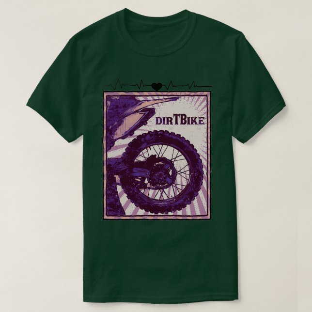 Dirt Bike Heartbeat Motorcross Motif (3)  T-Shirt (Design vorne)