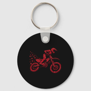 Dirt Bike Herz Biker Jungen Damen Herren Valentins Schlüsselanhänger