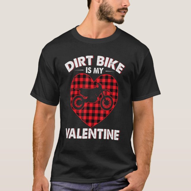 Dirt Bike ist mein Valentinbike Niedliches Herz-Bi T-Shirt (Vorderseite)