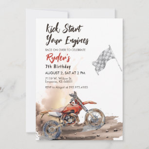 Dirt Bike jedes Alter Geburtstag Einladung