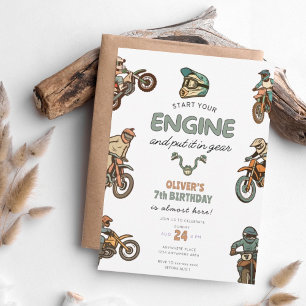 Dirt-Bike-Junge 7. Geburtstag Einladung