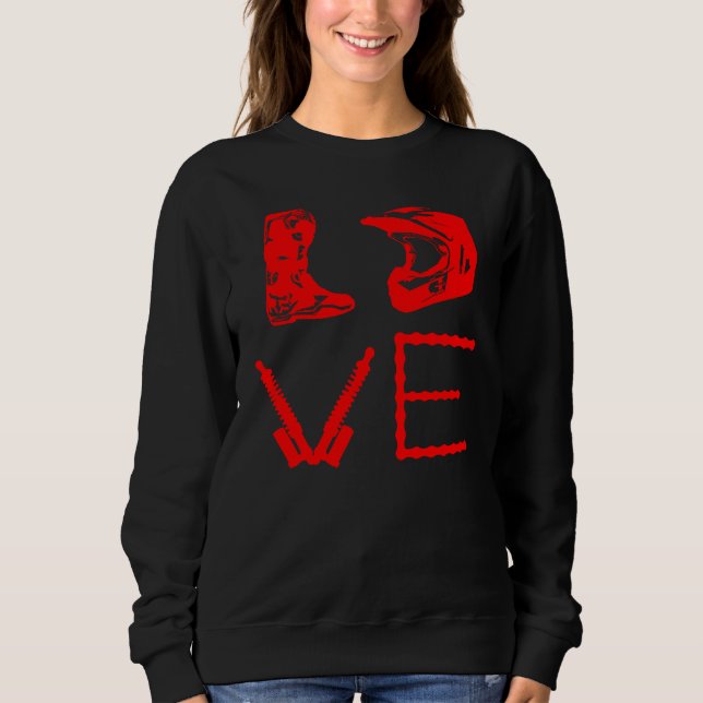 DIRT BIKE LOVE Motorcycle Motocross Enduro Sweatshirt (Vorderseite)