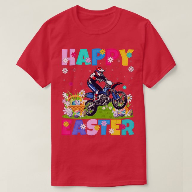 Dirt Bike Lover Happy Osterfeier Bunny Dart Bike A T-Shirt (Design vorne)