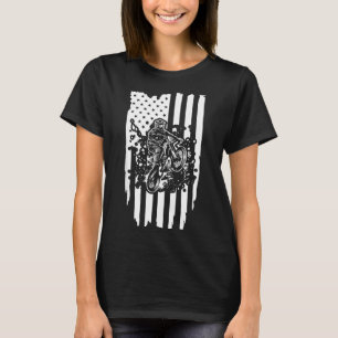 Dirt Bike Lustig Amerikanisch USA-Flagge Biking T-Shirt