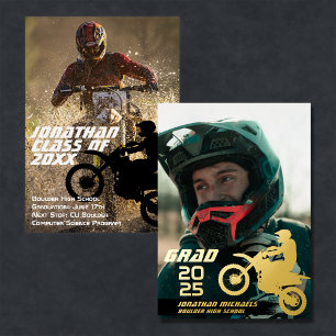Dirt Bike Motocross 2 Foto Moderne Abschlussfeier Folieneinladung