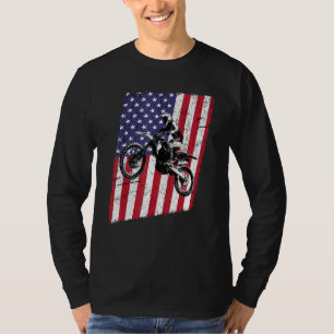 Dirt Bike Motocross & American Flag T-Shirt gestör