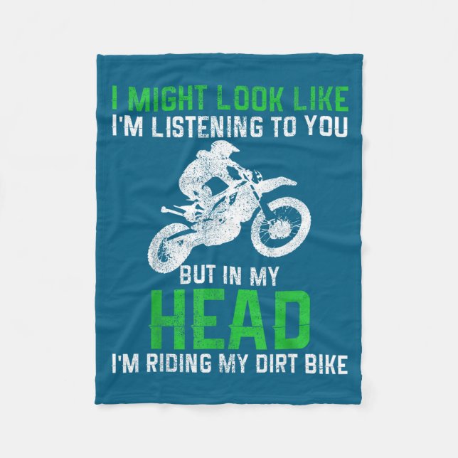 Dirt Bike Motocross Enduro Funny Quote Motorcycle  Fleecedecke (Vorderseite)