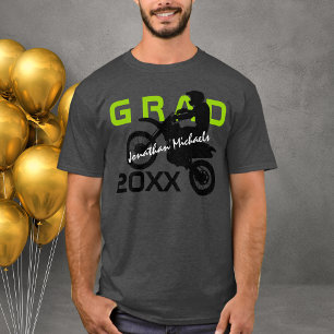 Dirt Bike Motocross Green Black Grau Abschluss T-Shirt