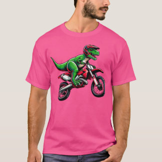 Dirt Bike Motocross Motorrad für Boys Dinosaurier T-Shirt