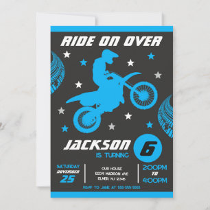 Dirt Bike Motocross Motorrad Jungen Geburtstag Einladung