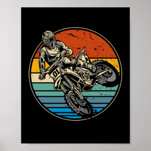 Dirt Bike Motocross Motorrad Vintag Retro Poster