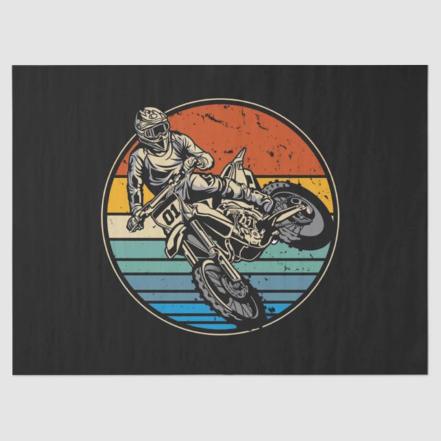 Dirt Bike Motocross Motorrad Vintag Retro Seidenpapier (Vorderseite)