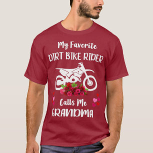 Dirt Bike Motocross Oma Geschenk mit Blume T-Shirt