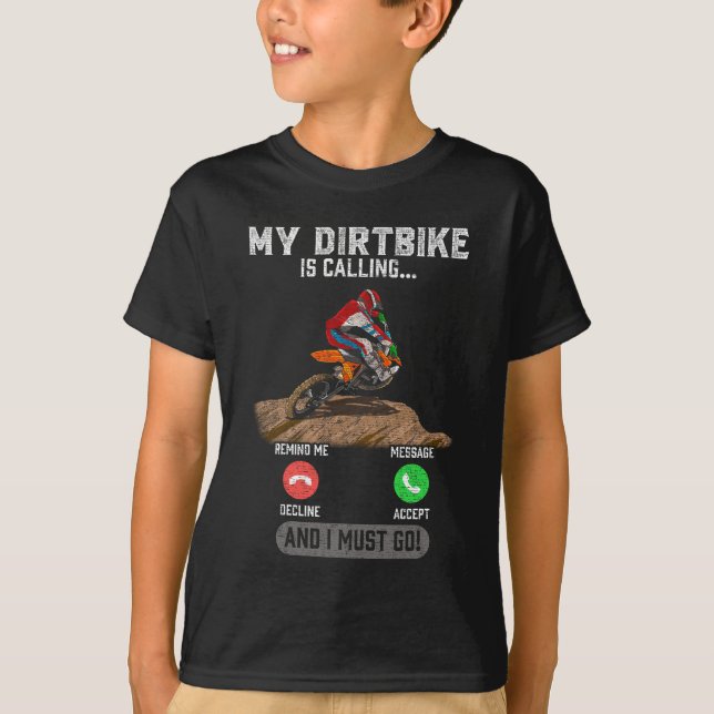 Dirt Bike Motocross Racing Motorrad süchtig T-Shirt (Vorderseite)