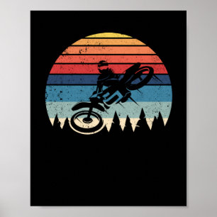 Dirt Bike Motocross Retro Vintag Dirtbike Rider Poster