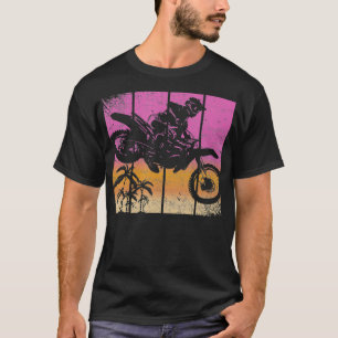 Dirt Bike Motocross Vintag Sunset Racing Retro T-Shirt