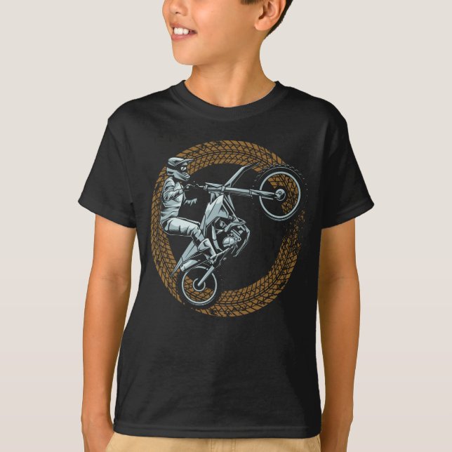 Dirt Bike Motocross Wheel Motorbiker T-Shirt (Vorderseite)