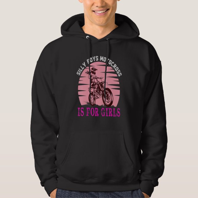 Dirt Bike Motorbike Racing Motocross Girl Zitat 1 Hoodie (Vorderseite)