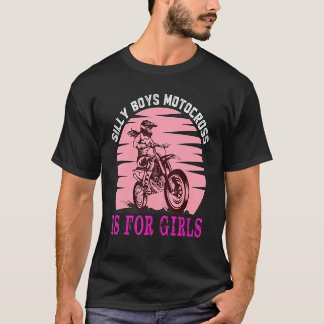 Dirt Bike Motorbike Racing Motocross Girl Zitat 1 T-Shirt (Vorderseite)