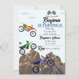 Dirt Bike / Motorrad Geburtstagsparty Einladung