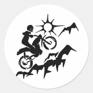 Dirt Bike Mountain Runder Aufkleber