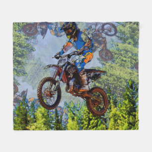 Dirt-Bike-Narren- Motocross-Rennrad-Fleece-Blanket Fleecedecke