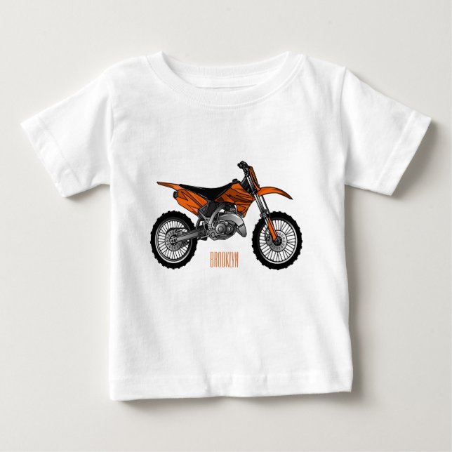 Dirt bike off-road motorrad / motocross-Cartoon Baby T-shirt (Vorderseite)