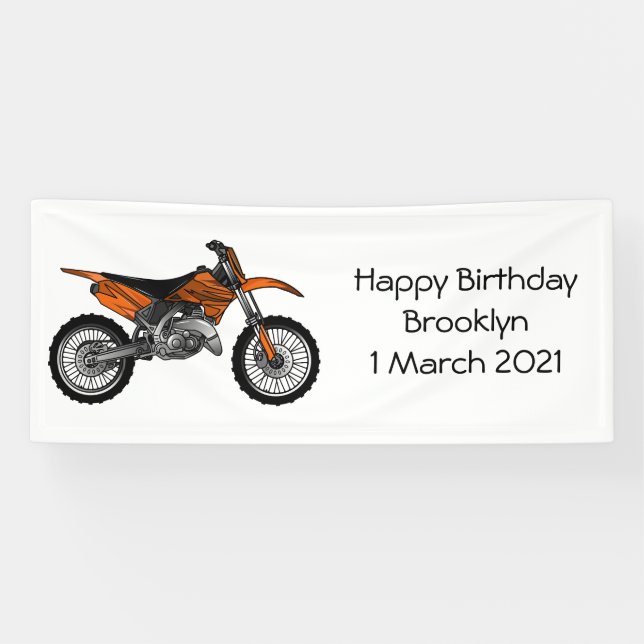 Dirt bike off-road motorrad / motocross-Cartoon Banner (Horizontal)